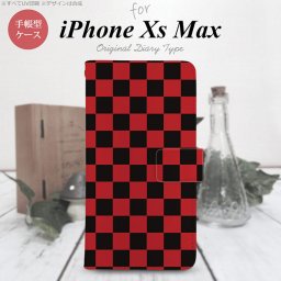 iPhone XS Max 手帳型 スマホ ケース カバー アイフォン スクエア 黒×赤【アイフォーン XS マックス,iPhone,XS,Max,メール便 送料無料】