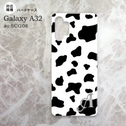 SCG08 Galaxy A32 ケース ハードケース ダルメシアン 牛 白 +アルファベット nk-a32-480i