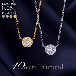 ダイヤモンド ネックレス 取り巻き 0.06ct K18 18K 18金 プラチナ ダイヤ 女性 レディース 誕生日 記念日 結婚記念日 錫婚式 10年 プレゼント ギフト 誕生日プレゼント 自分へのご褒美 フォーマル 20代 30代 40代 50代 60代 妻 彼女 ゴールド ホワイトゴールド ピンクゴールド イエローゴールド ダイヤ アクセサリー アレルギー対応 金属アレルギー 10yd