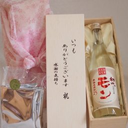 贈り物いつもありがとう木箱と珈琲ドリップセット挽き立て珈琲(ドリップパック5パック)井上酒造 本格米焼酎 初代百助の妻モン (大分県) 720ml