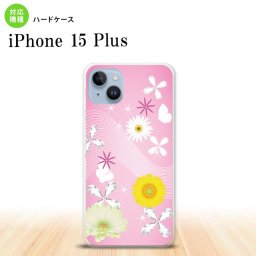 iPhone15 plus iPhone15 plus スマホケース 背面ケース ハードケース 花柄 ミックス B ピンク 2023年 9月発売 nk-i15pl-275