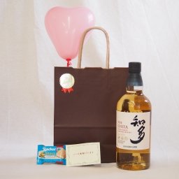 父の日セット 知多蒸留所謹製 サントリー グレーンウイスキー 知多700ml メッセージカード ハート風船 ミニチョコ付き