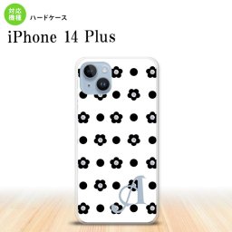 iPhone14 plsu iPhone14 plsu スマホケース 背面ケース ハードケース 花柄 ドット 白 +アルファベット 2022年 10月発売 nk-i14pl-342i
