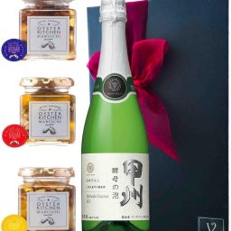 ワイン ギフト ワインおつまみ セット送料無料【マンズ 酵父の泡 甲州 スパークリング 中辛口 日本 720ml】【広島産 牡蠣の瓶/お好きに3個選択】ワイン ギフト 牡蠣
