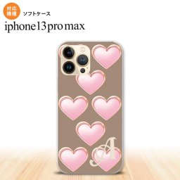 iPhone13ProMax iPhone13 Pro Max ケース ソフトケース ハート C 茶 +アルファベット iPhone13 プロ マックス 6.7インチ おしゃれ かわいい メンズ レディース キッズ デザインたくさん nk-i13pm-tp176i