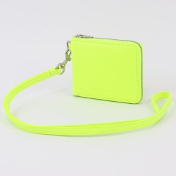 BALENCIAGA (バレンシアガ) 659224 1LN53 7206 エッセンシャル スモールウォレット ウィズ ストラップ  レザー ネオンイエロー essential small wallet w/st 二つ折り財布 2つ折り財布 ストラップ付 コンパクト財布 メンズ レディース ギフト プレゼント お祝い 誕生日 新品 ブランド