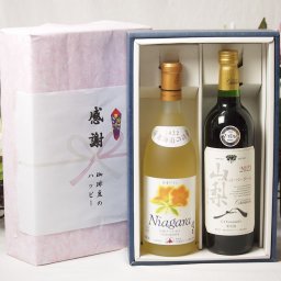 実りの秋の贈り物 感謝の贈り物ボックス プレミアムなナイアガラワインと国産ワインセット 山梨 マスカットベーリーA 赤ワイン 重口(山梨県)750mlおたる完熟ナイアガラ甘口白ワイン720ml