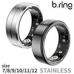 ブリング 健康 睡眠管理 ケーブル充電（接触式） スマートリング メンズ レディース Bluetooth b.ring シルバー ブラック 選べるモデル