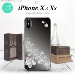 【iPhoneX】【スマホケース/スマホカバー】【アイフォンX】iPhoneX スマホケース カバー アイフォンX 花柄・サクラ（B） 黒 nk-ipx-185【メール便送料無料】
