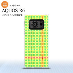 SH-51B AQUOS R6 AQUOS R6 スマホケース ソフトケース 花十時 緑 黄色 メンズ レディース nk-r6-tp1356