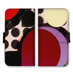 ＼全機種対応／ スマホケース 手帳型 スマホカバー 手帳タイプ スマートフォン ケース カバー ランダム パターン 図形 レッド かわいい おしゃれ かっこいい カードホルダー付き カード収納 合皮 合成レザー