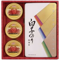 【送料無料・包装無料・のし無料】白子のり のり・かに缶詰合せ SN-300(A4) ギフト 敬老の日 入学祝い 卒業祝い 就職祝い 結婚祝い 誕生日 出産祝い 引越祝い 香典返し 新盆 初盆 御礼 お中元 内祝い 快気祝い ご挨拶 志 法事