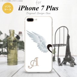【iPhone7plus】【スマホケース/スマホカバー】【アイフォン7plus】iPhone7plus スマホケース カバー アイフォン7plus ソフトケース イニシャル 翼(ペア) 白(左) nk-i7plus-tp788ini【メール便送料無料】