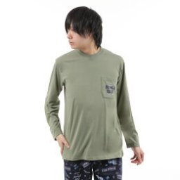 可愛いドナルド柄Tシャツタイプ！メンズパジャマ 紳士パジャマ 長袖・長ズボン【春物・秋物】ディズニー ドナルドダック 天竺生地 ナイトウェア ルームウェア Ｍ・Ｌ ・LLグリーン・ネイビー