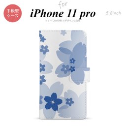 iPhone11Pro iPhone11 Pro 手帳型スマホケース カバー 花柄 サクラ 青  nk-004s-i11p-dr059