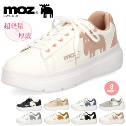 モズ スニーカー レディース 靴 厚底 軽量 歩きやすい ローカット カジュアル シューズ コートスニーカー moz 靴 おしゃれ レースアップ シンプル ひも靴 40250