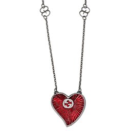グッチ レディース ネックレス 455322 J8410 8133 ハート レッド