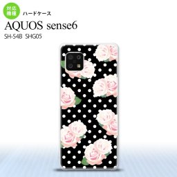 SH-54B SHG05 AQUOS sense6 スマホケース ハードケース バラ ドット 黒 メンズ レディース nk-sens6-786