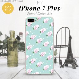 【iPhone7plus】【スマホケース/スマホカバー】【アイフォン7plus】iPhone7plus スマホケース カバー アイフォン7plus ソフトケース 花柄・バラ（H） 水色 nk-i7plus-tp261【メール便送料無料】