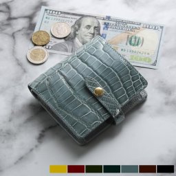 クロコダイル 二つ折り 財布 レディース シャイニング 加工 ベルト付き マチ付き小銭入れ カード入れ 多い 多機能 折り財布 コンパクト財布 コンパクト ミニ財布 二つ折り アウトポケット付き ははの日 実用的 ギフト プレゼント (06001819r) クリスマス 女性 春財布 敬老 定年退職 バレンタイン 成人祝い