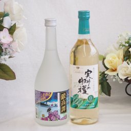紫蘇香り引き立つ鍛高譚と国産ワインセット(実りの収穫 白辛口ワイン 辛口(山梨県)720mlしそリキュール鍛高譚(北海道)720ml