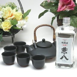 黒千代香セット5客ツル付（四ツ谷酒造　　麦焼酎　原酒　兼八　42度　720ml）焼酎ギフト