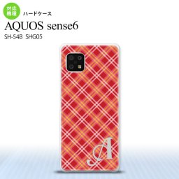 SH-54B SHG05 AQUOS sense6 スマホケース ハードケース チェック A 赤 +アルファベット メンズ レディース nk-sens6-431i