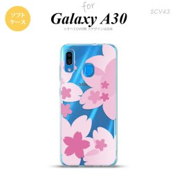 SCV43 Galaxy A30 SCV43 スマホケース ソフト カバー 花柄 サクラ A ピンク nk-scv43-tp053