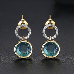 ピアス 両耳用 キュービックジルコニア 真鍮 レッド ピンクゴールド スタッド 揺れる ゆれる 可愛い かわいい グラデーションカラー ブラックストーン e18112302