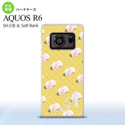SH-51B AQUOS R6 AQUOS R6 スマホケース ハードケース 花柄 バラ 編み 黄 +アルファベット メンズ レディース nk-r6-265i