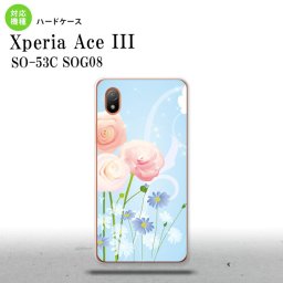 SO-53C SOG08 ワイモバイル Xperia Ace III スマホケース 背面ケース ハードケース 花柄 ミックス C 青 2022年 6月発売 nk-so53c-281