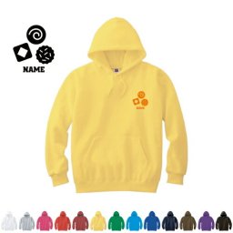 ビスケット 名入れフーデッドパーカー 左胸ワンポイント  オリジナル セミオーダーメイド 名入れ 部活 サークル 卒団記念品 チームウェア  お揃い 記念 クラブ【cf_mlh】