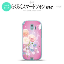 【F03K】【スマホケース/スマホカバー】F03K スマホケース らくらくスマートフォンme F-03K カバー 花柄・ミックス（C） ピンク nk-f03k-282【メール便送料無料】