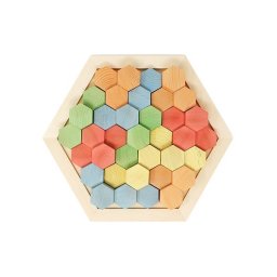 【名入れ】【六角パズル】【3歳誕生日プレゼント】ギフト/ラッピング無料/木のおもちゃ/知育玩具/積み木/造形遊び/男の子/女の子 『ブロットプロジェクト|パズマグ』