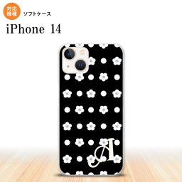 iPhone14 iPhone14 スマホケース 背面ケースソフトケース 花柄 ドット 黒 +アルファベット 2022年 9月発売 nk-i14-tp341i