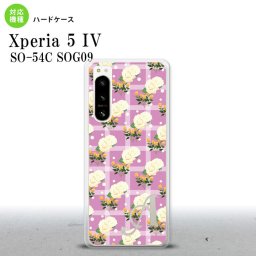 Xperia 5 IV Xperia5 IV スマホケース 背面ケース ハードケース 花柄 バラ チェック ピンク +アルファベット 2022年 10月発売 nk-xp54-255i