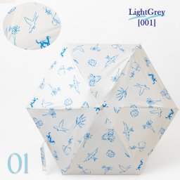 UV 99%カット 晴雨兼用 猫 北欧 タータン デザインなど 軽量コンパクト 折りたたみ日傘 UPF50+ 01.LightGrey[001]