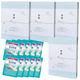 【4個セット】LION 休足時間 足すっきりシート 2枚入×10セット ギフトボックス入り ネコ柄のし風包装 冷却 足ケア リラックス 癒しギフト プレゼント ノベルティ 感謝 贈り物