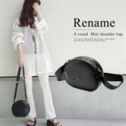 【送料無料】Rename ラウンド ミニショルダーバッグ ショルダーバッグ レディース メンズ 斜めがけ 大人 ブランド 小さめ おしゃれ カジュアル 黒 軽量 シンプル 斜めがけバッグ ミニ サコッシュ ミニショルダーバッグ ミニバッグ コンパクト 肩掛け ミニショルダーバック