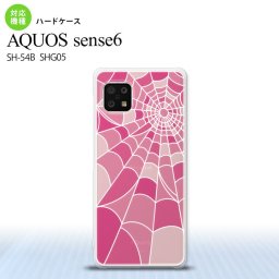 SH-54B SHG05 AQUOS sense6 背面ケース ハードケース カバー ステンドグラス風 蜘蛛の巣 B ピンク ステンドグラス風 センス6 大人かわいい 大人かっこいい 透けてる nk-sens6-sg21