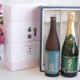 実りの秋の贈り物 感謝の贈り物ボックス プレミアムな日本酒立山と国産ワインセット(おたる醸造 ナイアガラス白パークリングワインやや甘口(北海道)720ml立山特別本醸造(富山県)720ml