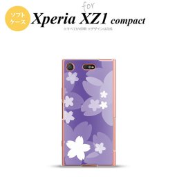 【SO02K】【スマホケース/スマホカバー】【エクスペリア XZ1】SO02K スマホケース Xperia XZ1 Compact SO-02K カバー エクスペリア XZ1 花柄・サクラ 紫 nk-so02k-tp064【メール便送料無料】