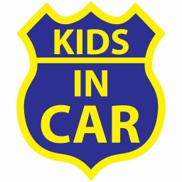 KIDS IN CAR ステッカー ブルーイエロー ルート66 カーステッカー シール sticker 安全対策 あおり運転 かっこいい おしゃれ かわいい 車ステッカー ステッカー 車 サインステッカー ドライブ 防水 屋外 屋内 カーサイン