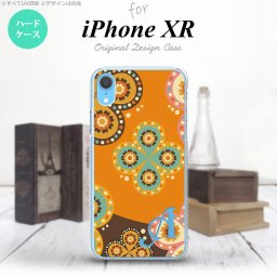 iPhoneXR iPhone XR スマホケース ハードケース エスニック 花柄 オレンジ 茶 +アルファベット メンズ レディース nk-ipxr-1584i