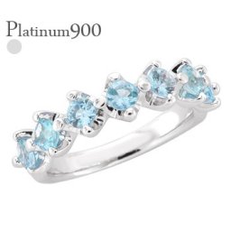 エタニティリング プラチナ プラチナ900 pt900 ブルートパーズ 11月誕生石 3mm 7石 指輪 ハーフエタニティリング レディース ジュエリー アクセサリー  プレゼント ギフト 人気 おすすめ 送料無料
