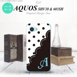 【603sh】【スマホケース/スマホカバー】【アクオス Xx3 ミニ】603sh スマホケース AQUOS Xx3 mini ケース アクオス Xx3 ミニ イニシャル ドット・レース 黒 nk-603sh-344ini【メール便送料無料】