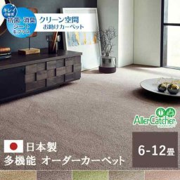 カーペット ラグ 日本 抗菌 消臭 清潔 オーダー 撥水 抗アレル物質 ダニ対策 無地 江戸間 4.5畳 約261×261cm