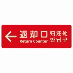 27x9cm返却口 文字タイプ 多言語 英語 中国語 韓国語 対応 レッド 左矢印 木製プレート 長方形 商業施設 飲食店 旅館 ホテル レンタル イベント表示 場所 掲示 案内板 ピクトサイン