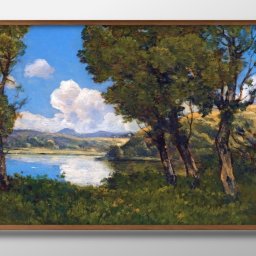 アンリ アルピニー Au Bord Du Lac A3 サイズ ポスター アート おしゃれ 絵画 インテリア 北欧 イラスト マット紙 艶消し アートパネル 額 フレーム デザイン 壁掛け ギフト 新築祝い ディスプレイ 引越し祝い　新生活　空間デザイン 
