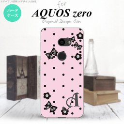 AQUOS zero アクオス ゼロ 801SH スマホケース カバー ハードケース ドット・花柄(B) ピンク イニシャル 対応 nk-801sh-351i[スマホ,スマホケース,スマホカバー,ケース,カバー,ジャケット]